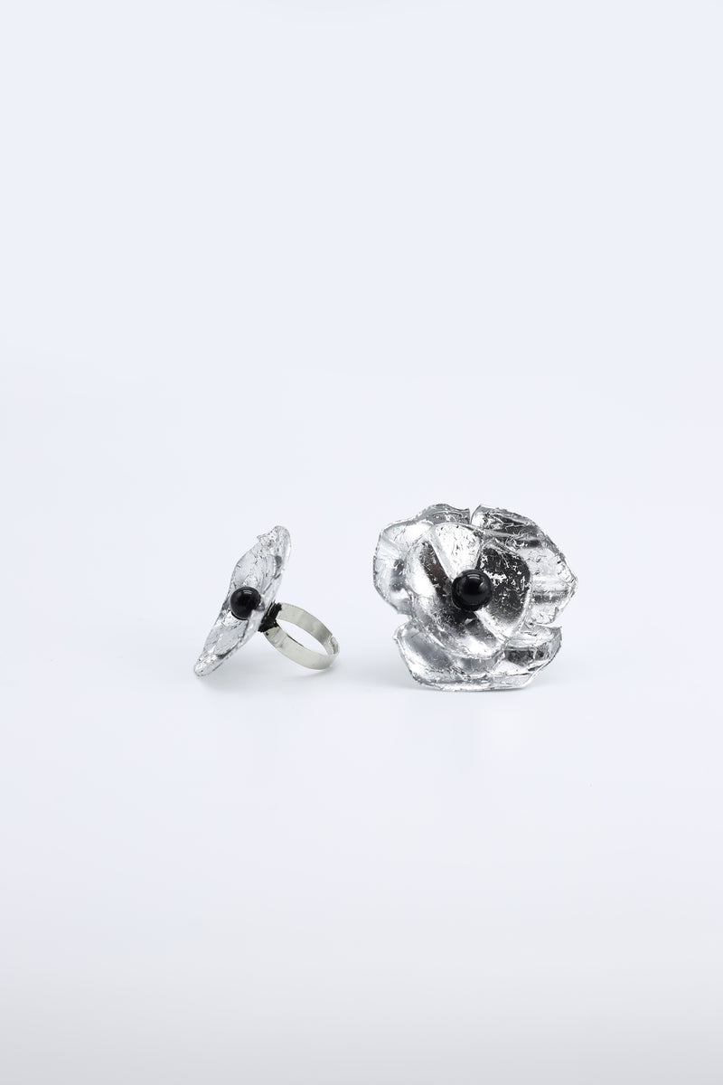 Aqua Poppy Rings - Hand gilded - Small - Jianhui London