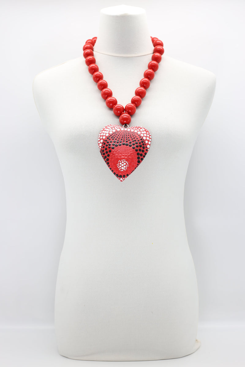 Recycled Wood Heart Pendant Necklace - Jianhui London