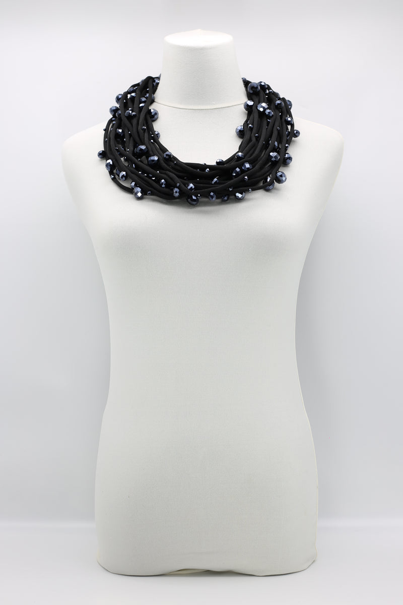 Crystals on Textile Cord Necklace - Jianhui London