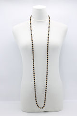 SINGLE STRAND PASHMINA NECKLACE WOODEN BEADS MOSAIC - Jianhui London