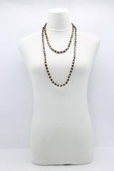 SINGLE STRAND PASHMINA NECKLACE WOODEN BEADS MOSAIC - Jianhui London