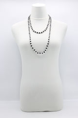 SINGLE STRAND PASHMINA NECKLACE WOODEN BEADS MOSAIC - Jianhui London
