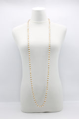 SINGLE STRAND PASHMINA NECKLACE WOODEN BEADS MOSAIC - Jianhui London