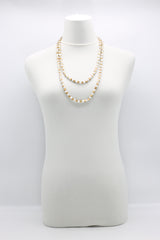 SINGLE STRAND PASHMINA NECKLACE WOODEN BEADS MOSAIC - Jianhui London