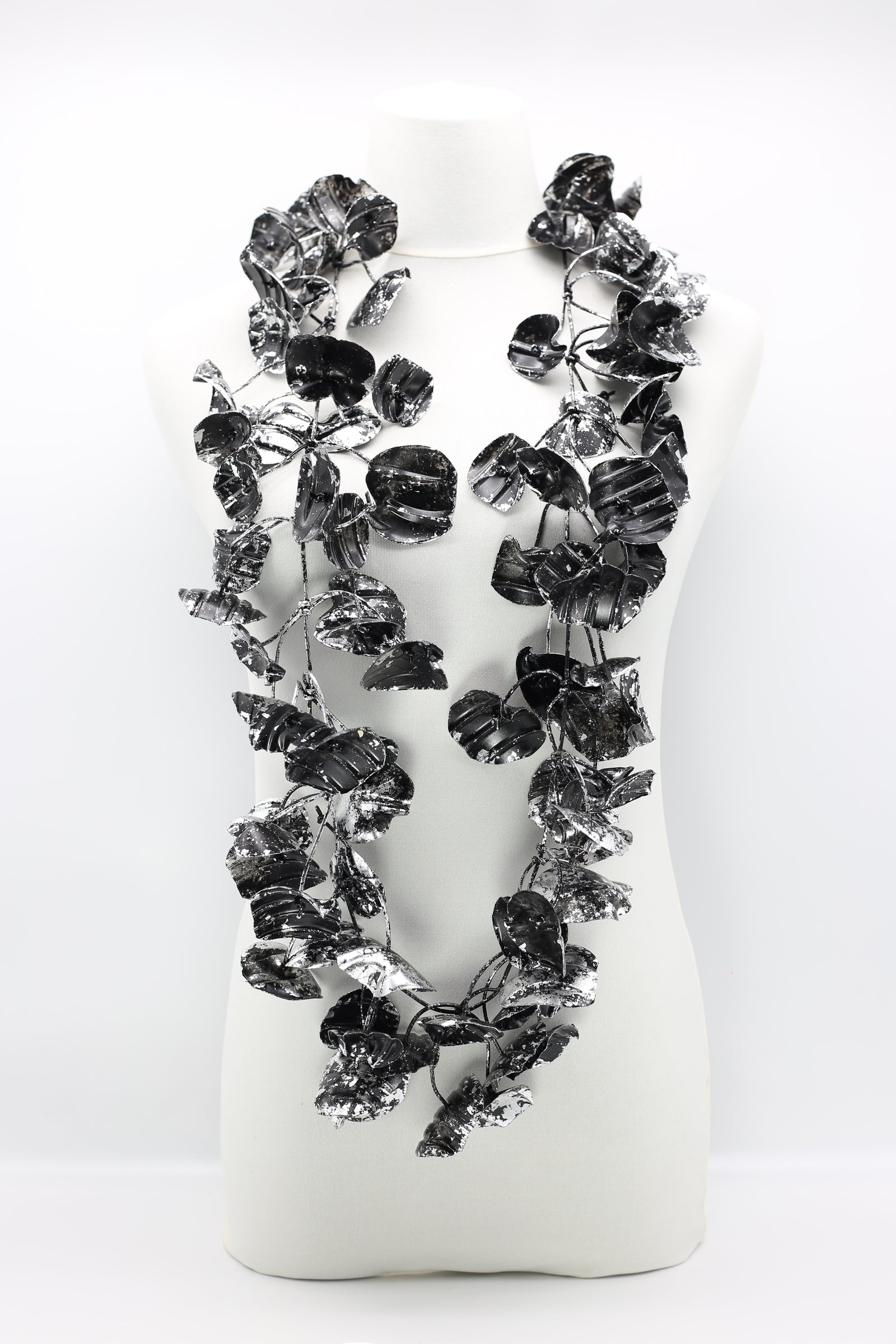 Big Water Lily Leaf Recycled Plastic Bottles Necklace - Hand