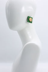 Clip-on Round on Square Earrings - 2 Layers - Jianhui London