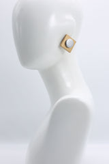 Clip-on Round on Square Earrings - 2 Layers - Jianhui London