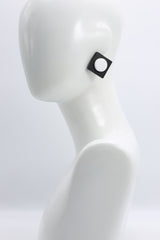 Clip-on Round on Square Earrings - 2 Layers - Jianhui London