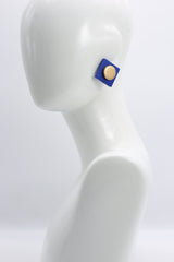 Clip-on Round on Square Earrings - 2 Layers - Jianhui London
