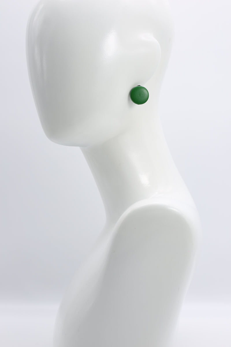Small Round Clip-on Earrings - Spring Green - Jianhui London