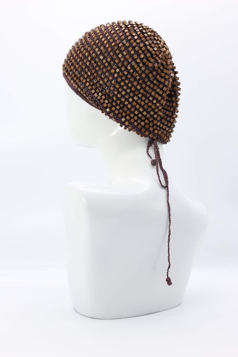 Short Hand-crocheted Pashmina Hat - Coffee Bean - Jianhui London