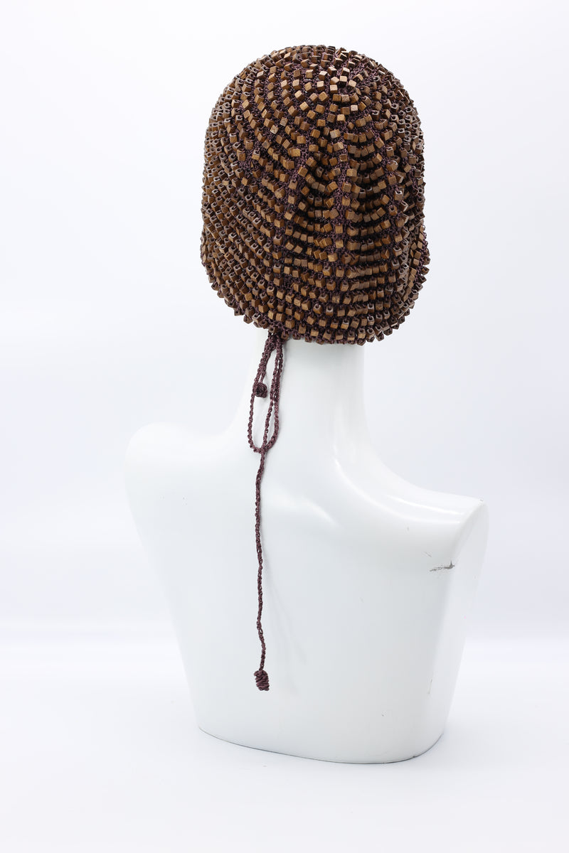 Short Hand-crocheted Pashmina Hat - Coffee Bean - Jianhui London