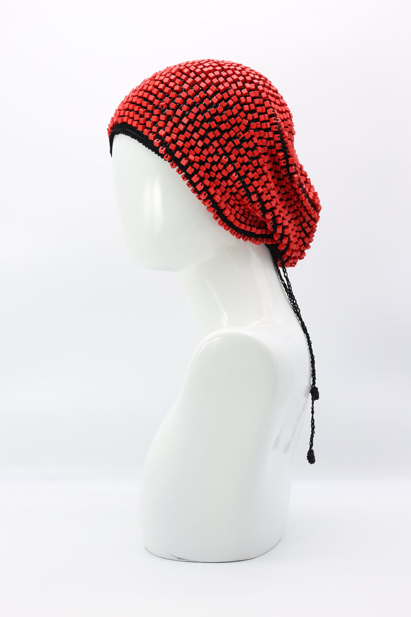 Medium Hand-crocheted Pashmina Hat - Red - Jianhui London