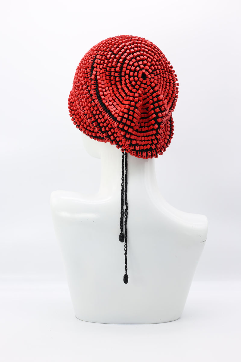 Medium Hand-crocheted Pashmina Hat - Red - Jianhui London