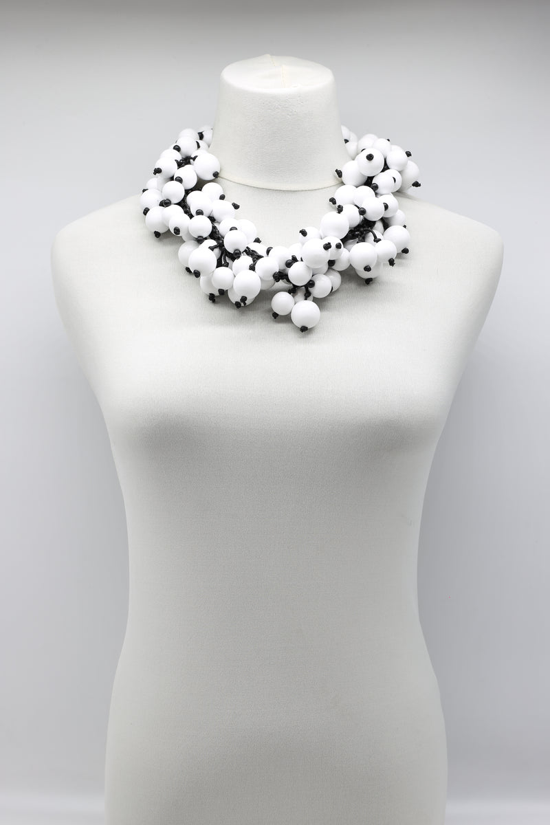 Berry Beads on Cotton Cord Necklace - Long - Jianhui London