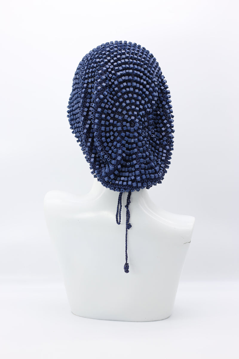 Large Hand-crocheted Pashmina Hat - Pantone Classic Blue - Jianhui London