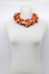 Recycled wood square Necklace - hand painted - Jianhui London