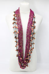Next Pashmina & Ceramic Beads Necklaces Set - Hand-painted - Jianhui London
