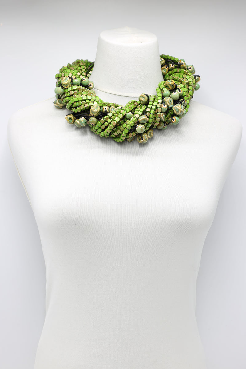 Next Pashmina & Ceramic Beads Necklaces Set - Hand-painted - Jianhui London