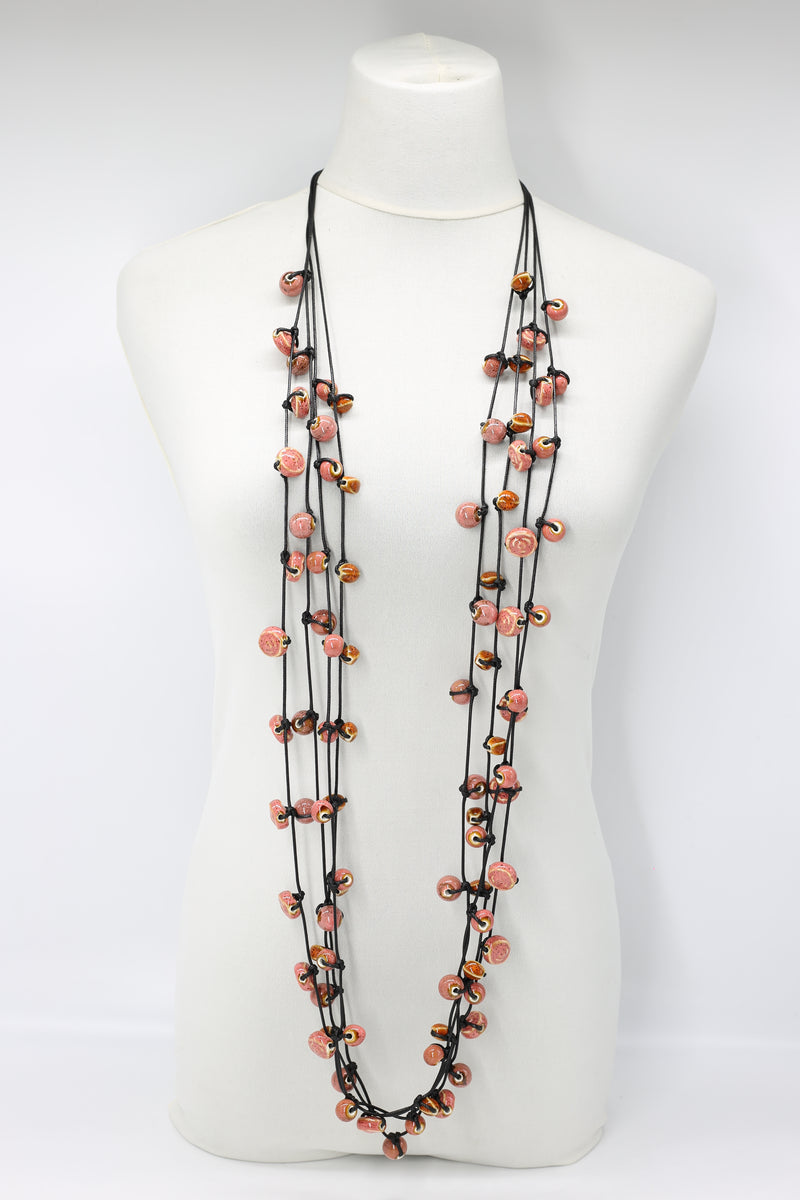 Next Pashmina & Ceramic Beads Necklaces Set - Hand-painted - Jianhui London