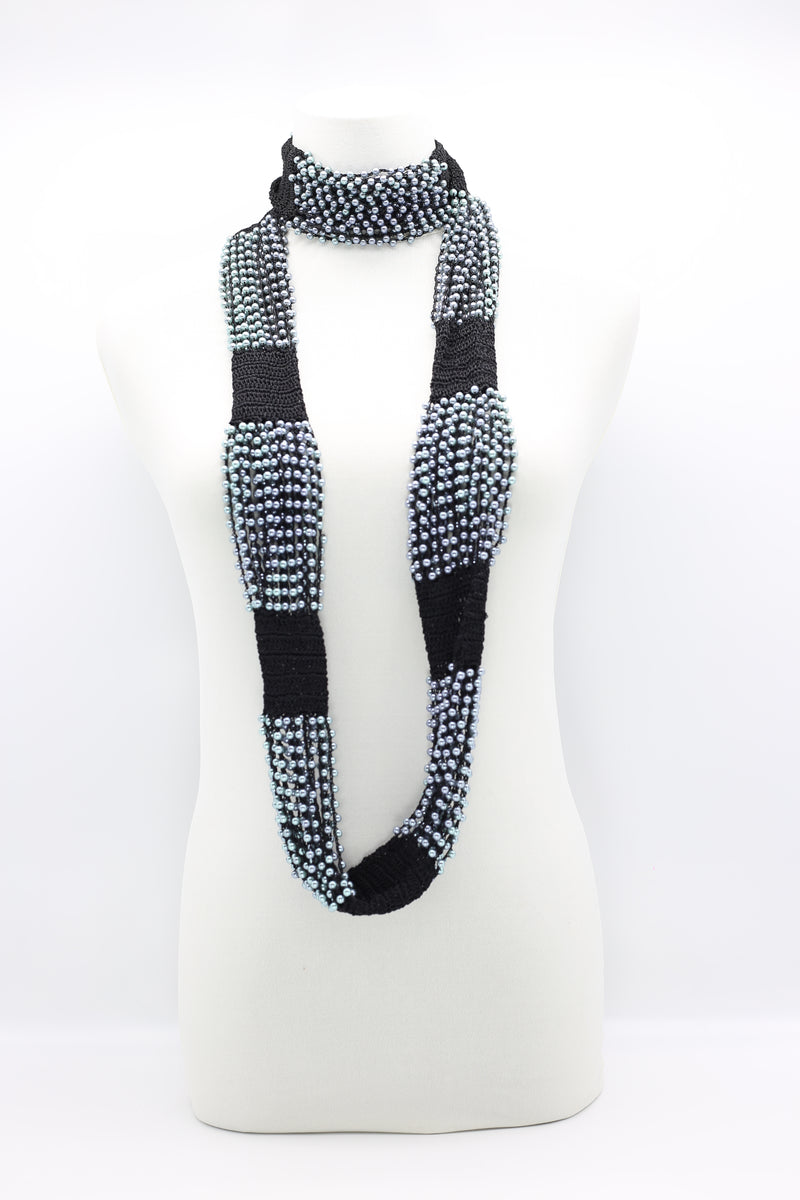 Faux Pearl and Tassel Blocks Infinity Necklace - Jianhui London