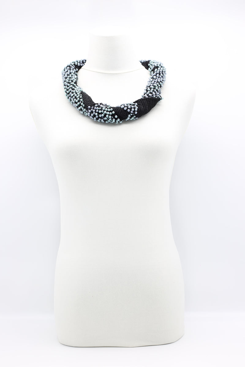 Faux Pearl and Tassel Blocks Infinity Necklace - Jianhui London