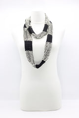 Faux Pearl and Tassel Blocks Infinity Necklace - Jianhui London