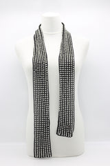 Faux Pearl Scarf & Tassel Blocks Infinity Necklace Set - White - Jianhui London