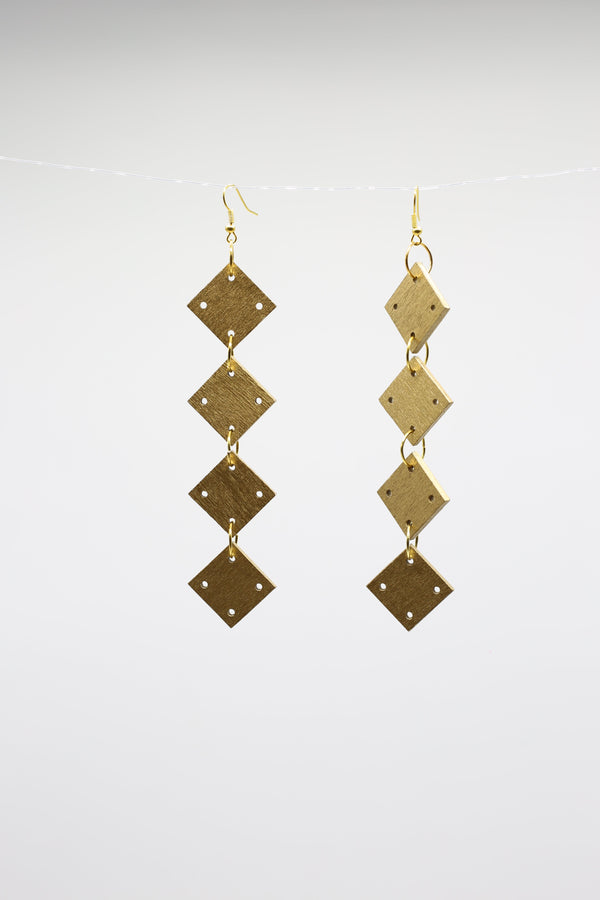 Squares Chain Earrings - Jianhui London