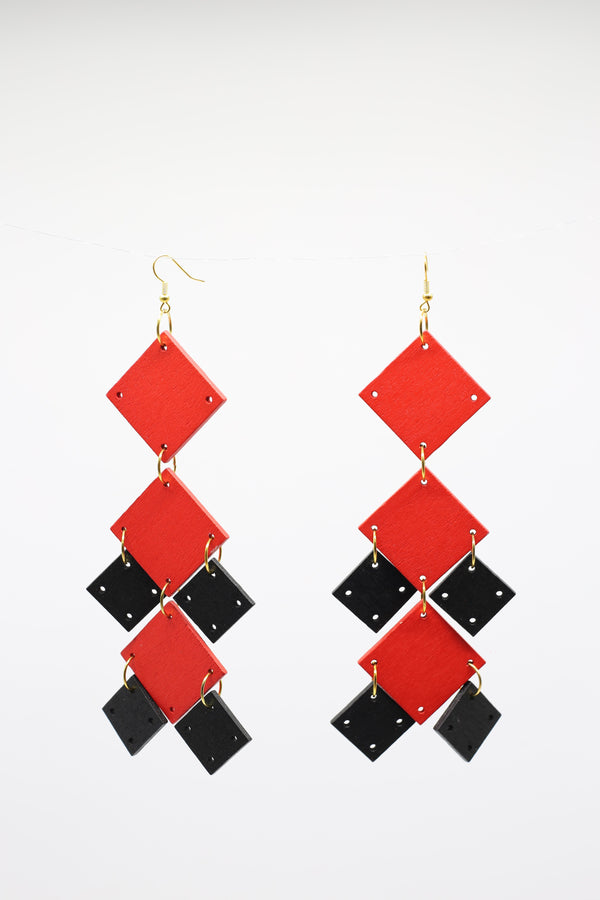 Squares Chandelier Earrings - Duo - Jianhui London