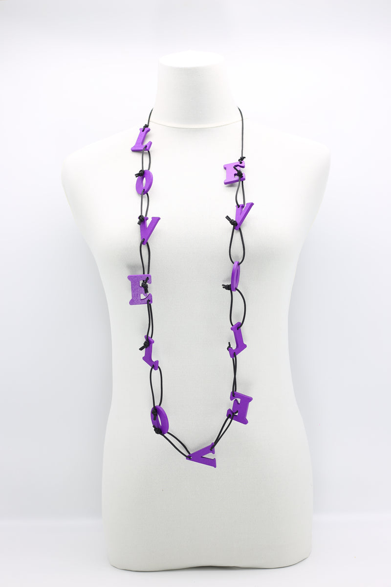 Big LOVE on Leatherette Chain Necklace - Jianhui London
