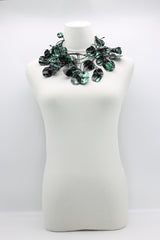 Aqua Water Lily Leaf Necklaces - Hand-gilded - Long - Jianhui London