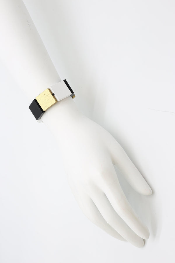 Klimt Collection Squares Hand Knotted With elastic Cord Bracelet - Jianhui London