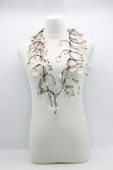 Aqua Water Lily Leaf Necklaces - Hand-gilded - Long - Jianhui London
