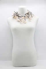 Aqua Water Lily Leaf Necklaces - Hand-gilded - Long - Jianhui London