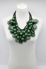 Berry Beads & Squares Necklaces Set - Spring Green/Racing Green - Jianhui London