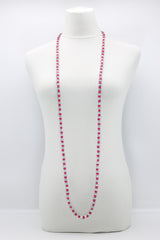 SINGLE STRAND PASHMINA NECKLACE WOODEN BEADS MOSAIC - Jianhui London