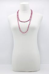 SINGLE STRAND PASHMINA NECKLACE WOODEN BEADS MOSAIC - Jianhui London