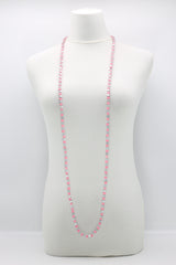 SINGLE STRAND PASHMINA NECKLACE WOODEN BEADS MOSAIC - Jianhui London