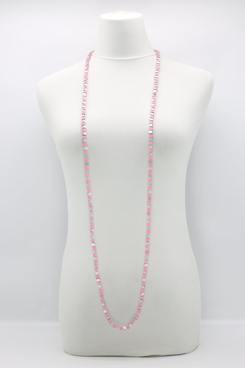 SINGLE STRAND PASHMINA NECKLACE WOODEN BEADS MOSAIC - Jianhui London