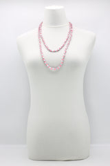 SINGLE STRAND PASHMINA NECKLACE WOODEN BEADS MOSAIC - Jianhui London