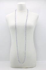SINGLE STRAND PASHMINA NECKLACE WOODEN BEADS MOSAIC - Jianhui London