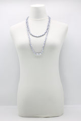 SINGLE STRAND PASHMINA NECKLACE WOODEN BEADS MOSAIC - Jianhui London