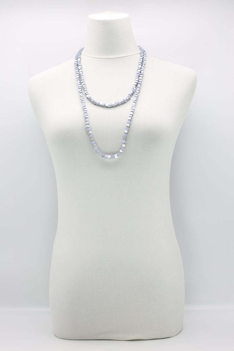 SINGLE STRAND PASHMINA NECKLACE WOODEN BEADS MOSAIC - Jianhui London