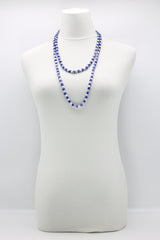 SINGLE STRAND PASHMINA NECKLACE WOODEN BEADS MOSAIC - Jianhui London