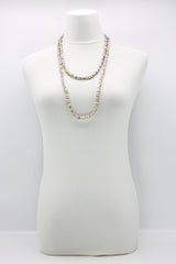 SINGLE STRAND PASHMINA NECKLACE WOODEN BEADS MOSAIC - Jianhui London