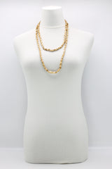 SINGLE STRAND PASHMINA NECKLACE WOODEN BEADS MOSAIC - Jianhui London