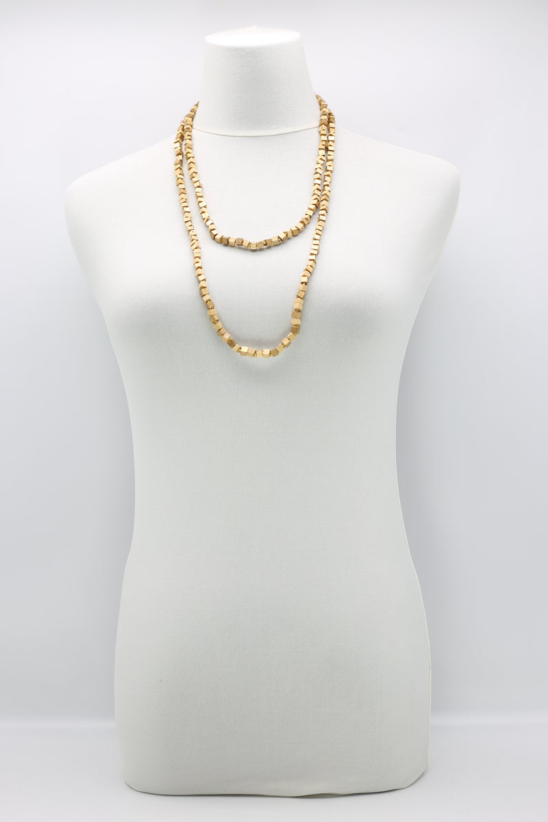 SINGLE STRAND PASHMINA NECKLACE WOODEN BEADS MOSAIC - Jianhui London