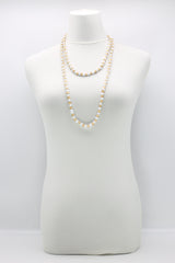 SINGLE STRAND PASHMINA NECKLACE WOODEN BEADS MOSAIC - Jianhui London