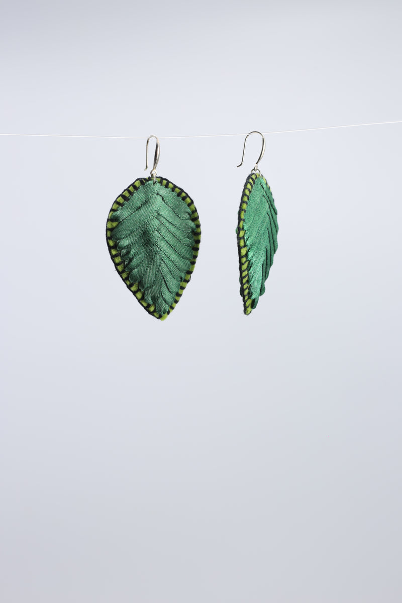 Autumn Leaves Embroidered Earrings - Jianhui London